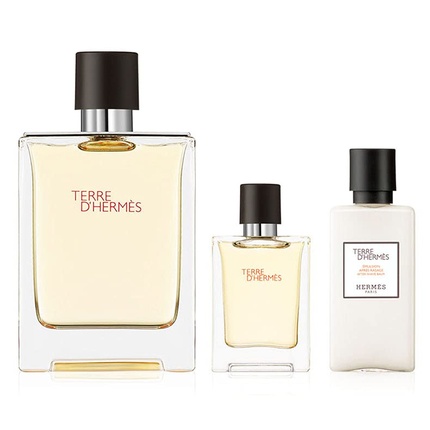 Hermes Terre D'Hermes Parfum Set For Men - 75 Ml And 125 Ml Parfum With 40 Ml Moisturizing After-Shave Lotion